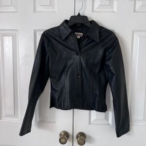 Working Options Womens Leather Jacket Black M (Fits S)